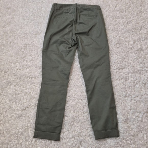 J.CREW Frankie Stretch Chino Pants Size 0 Olive Green Slim - Picture 11 of 14